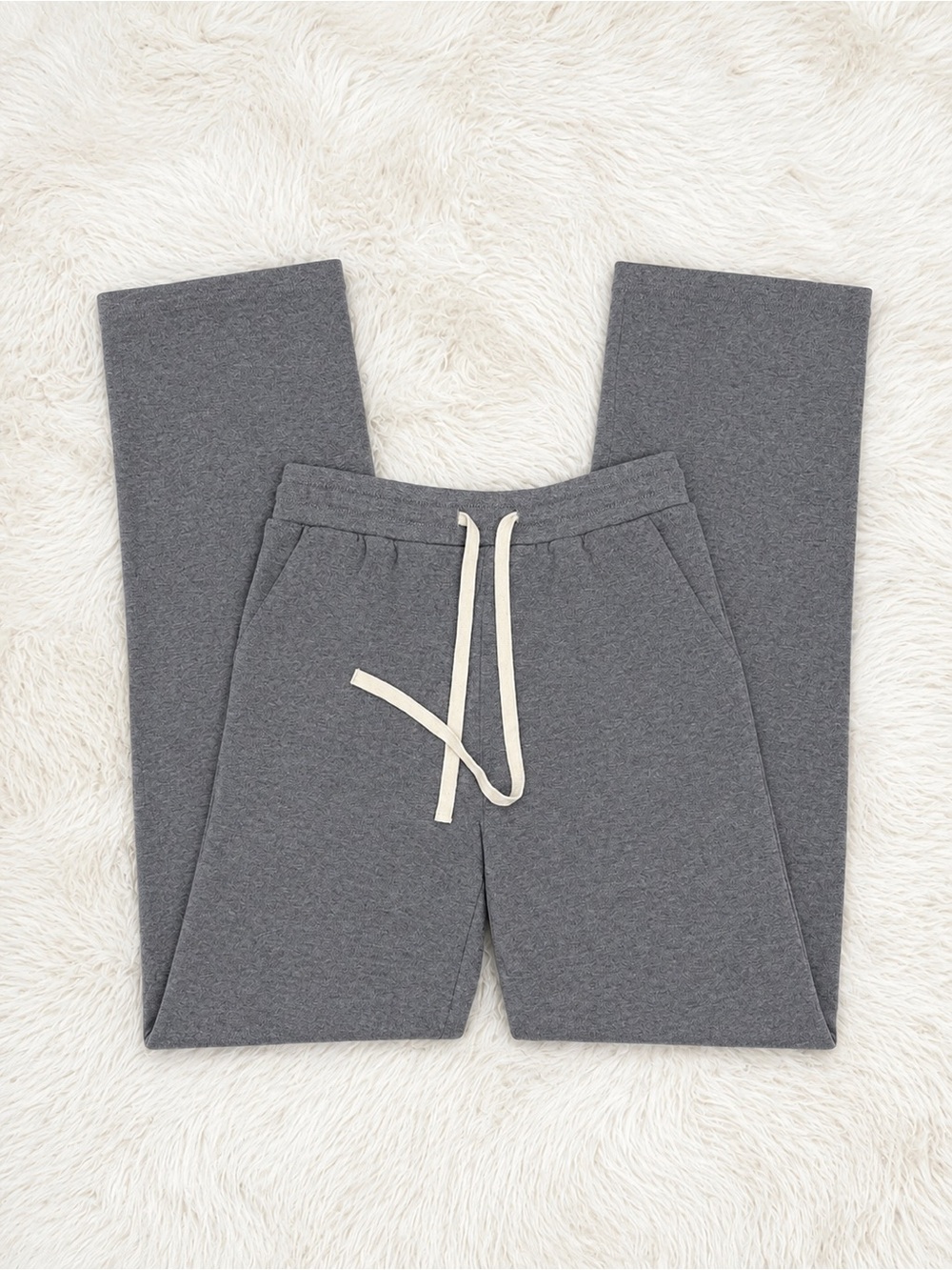 Staccato Gray Sweatpants with Cream Drawcord
